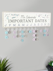 Natural Personalised Birthday Calendar Plaque with Wooden Discs by PMC - Image 3 of 3