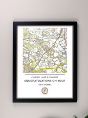 Personalised Present Day Map Framed Print by PMC - Image 3 of 3