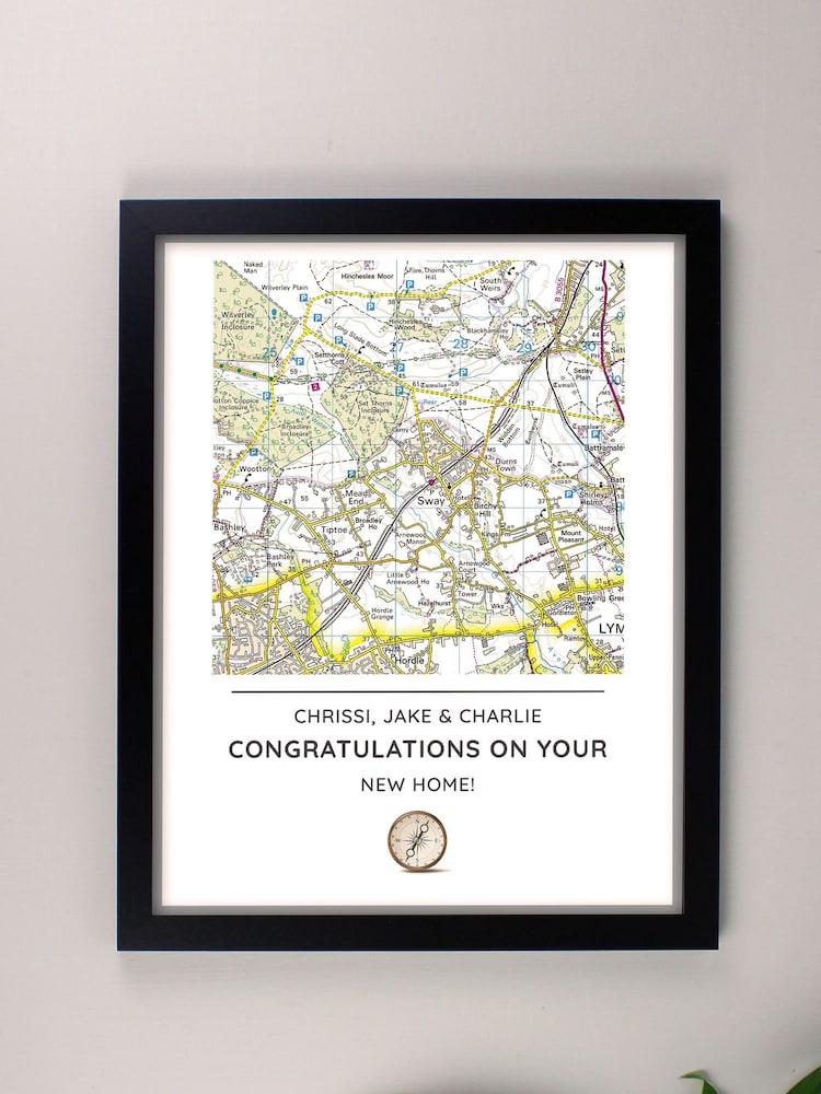 Personalised Present Day Map Framed Print by PMC - Image 3 of 3