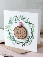 Personalised Engraved Tree Slice Anniversary Card by No Ordinary Gift - Image 1 of 1