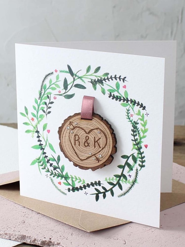 Personalised Engraved Tree Slice Anniversary Card by No Ordinary Gift - Image 1 of 1