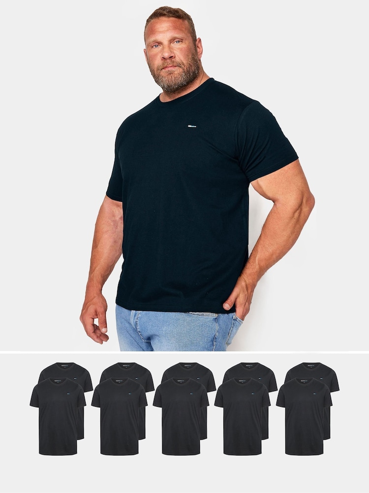 BadRhino Big & Tall 100% Cotton Basic Core T-Shirts 10 Pack - Bild 1 von 2 BadRhino Big & Tall 100% Cotton Basic Core T-Shirts 10 Pack - Bild 1 von 2