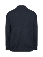 BadRhino Big & Tall Blue 100% Cotton Cable Quarter Zip Jumper - Image 4 of 4