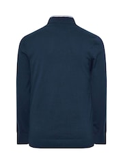 BadRhino Big & Tall Blue 100% Cotton Cable Knitted Jumper - Image 4 of 4