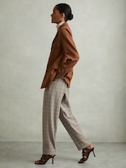 Reiss Karina клетчатый с эластичной талией, сужающиеся к низу брюки - Image 3 of 6