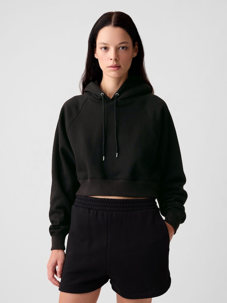 Gap Black Vintage Soft Cropped Hoodie - Image 1 of 3