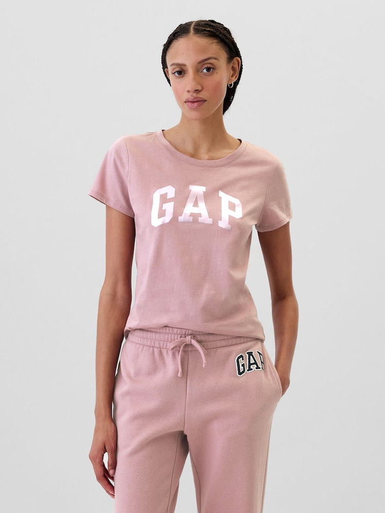 Gap Pink Logo Short Sleeve Crew Neck T-Shirt - Image 1 of 5