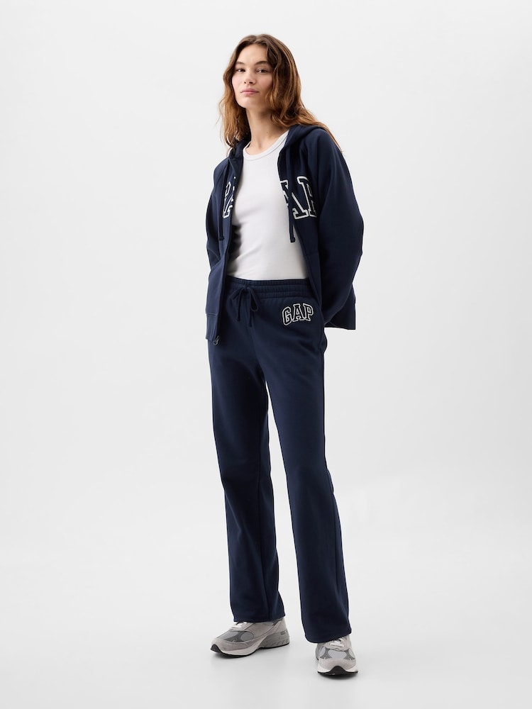 Gap Navy Blue Flared Logo Vintage Fleece-Lined Joggers - Image 3 of 4