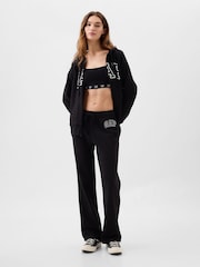 Gap Black Flared Logo Straight Leg Joggers - Image 1 of 4