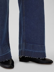Gap Dark Blue High Waisted Belted Stride Wide Leg Jeans - Image 6 of 8