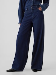 Gap Dark Blue Mid Rise UltraSoft Baggy Jeans - Image 1 of 8