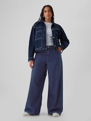 Gap Dark Blue Mid Rise UltraSoft Baggy Jeans - Image 5 of 8