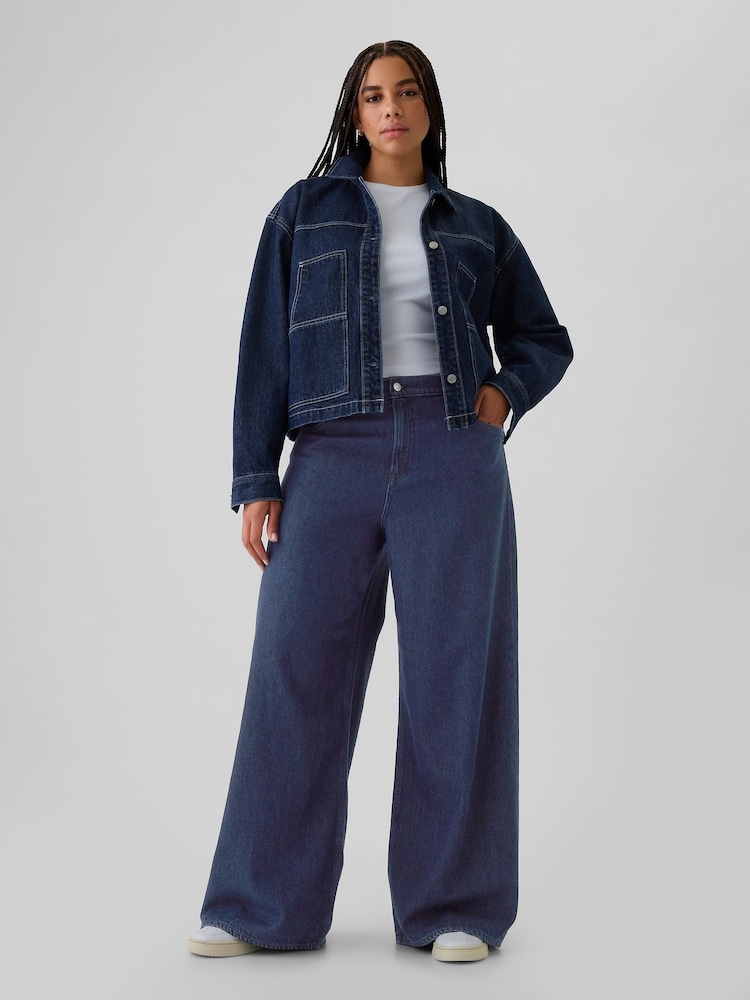 Gap Dark Blue Mid Rise UltraSoft Baggy Jeans - Image 5 of 8