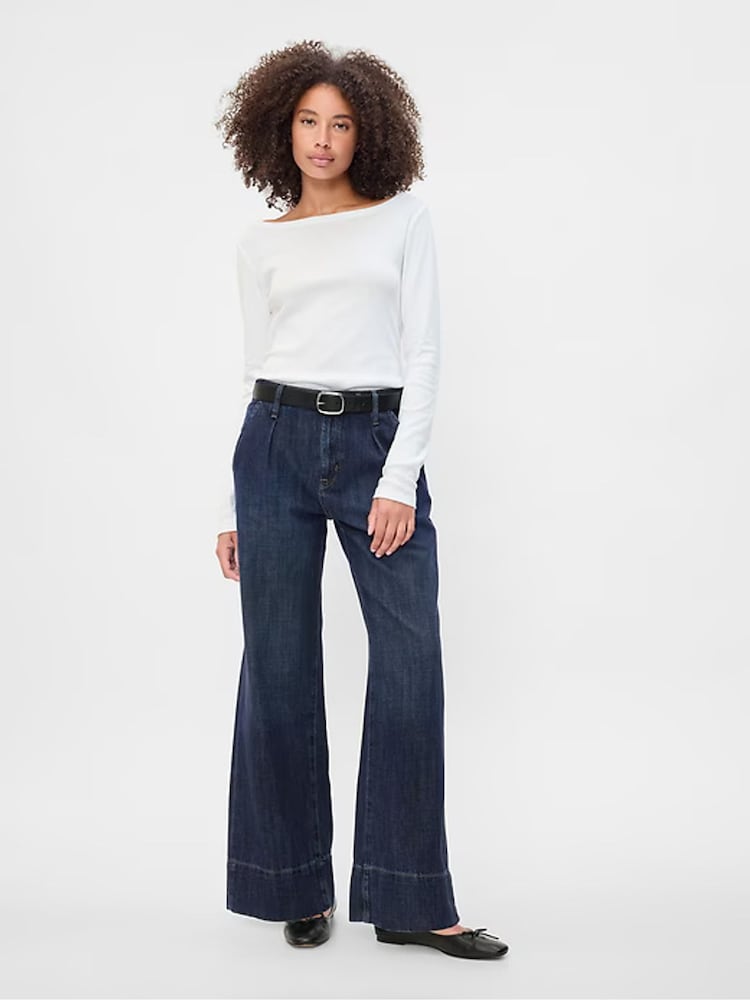 Gap Dark Blue High Waisted Wide Leg Jeans - Image 1 of 9