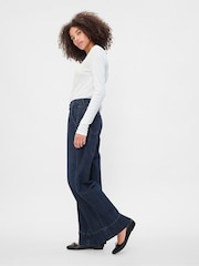 Gap Dark Blue High Waisted Wide Leg Jeans - Image 5 of 9