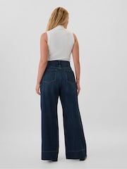 Gap Dark Blue High Waisted Wide Leg Jeans - Image 7 of 9