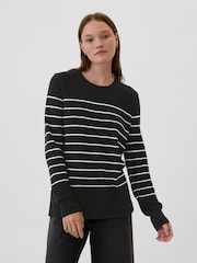 Gap Black Ribbed Crew Neck Bella Jumper - Image 1 of 5