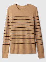 Gap Beige Ribbed Crew Neck Bella Jumper - Image 5 of 5