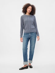 Gap Light Blue Cable-Knit Crew Neck Jumper - Image 3 of 4