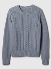 Gap Light Blue Cable-Knit Crew Neck Jumper - Image 4 of 4
