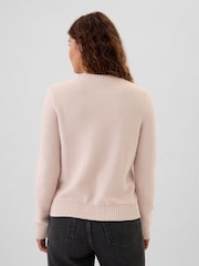 Gap Pink 100% Cotton Cable Knit Crew Neck Jumper - Image 3 of 5