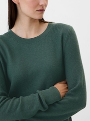 Gap Green Textured Crew Neck Bella Jumper - Image 4 of 5