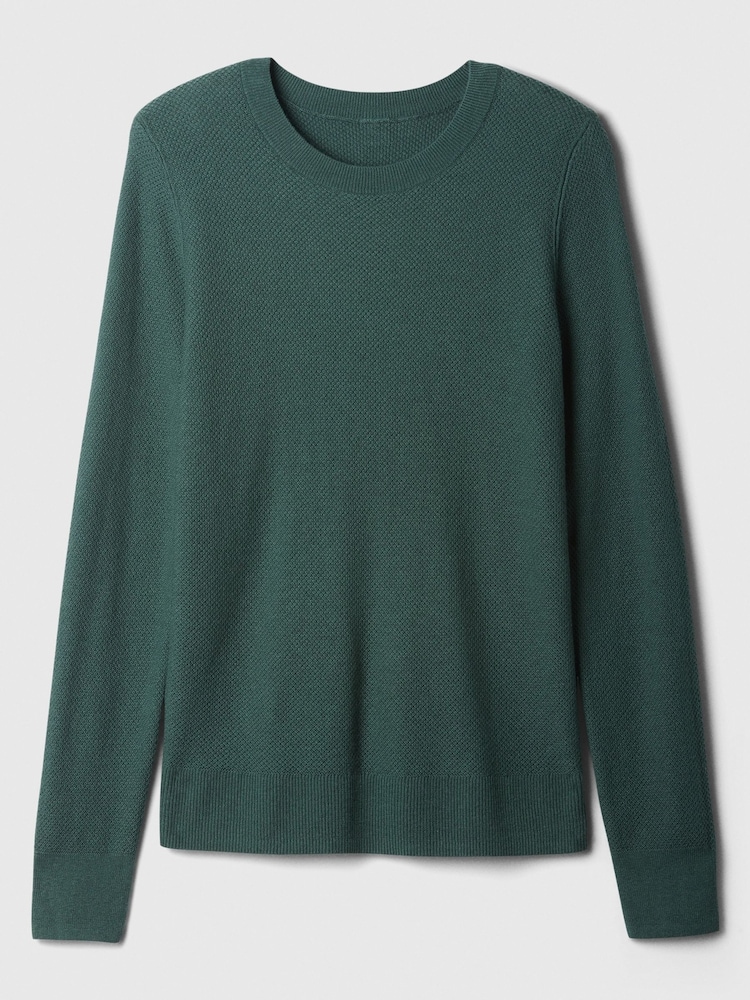 Gap Green Textured Crew Neck Bella Jumper - Image 5 of 5