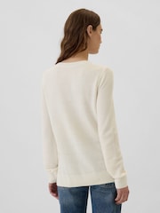 Gap White Textured Crew Neck Bella Jumper - Image 2 of 5