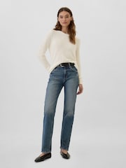 Gap White Textured Crew Neck Bella Jumper - Image 3 of 5