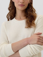 Gap White Textured Crew Neck Bella Jumper - Image 4 of 5