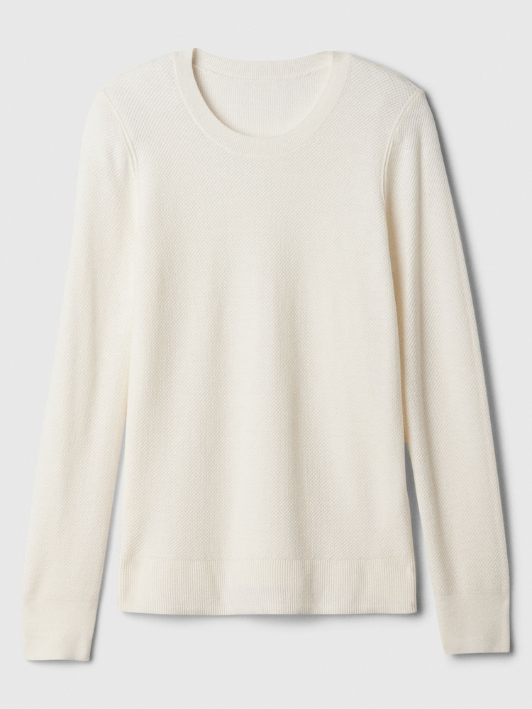 Gap White Textured Crew Neck Bella Jumper - Image 5 of 5