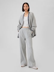 Gap Grey Vintage Long Sleeve Oversized Pocket Varsity Cardigan - Image 3 of 5