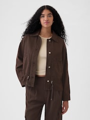 Gap Brown Twill Utility Jacket - Image 1 of 8
