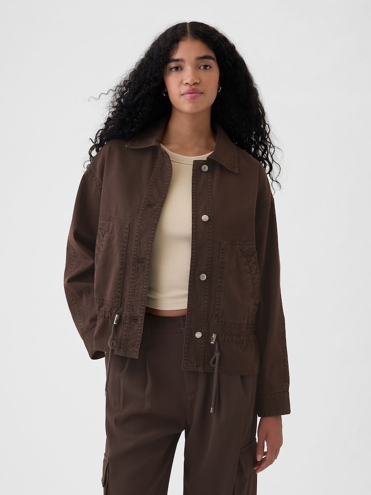 Gap Brown Twill Utility Jacket - Image 1 of 8