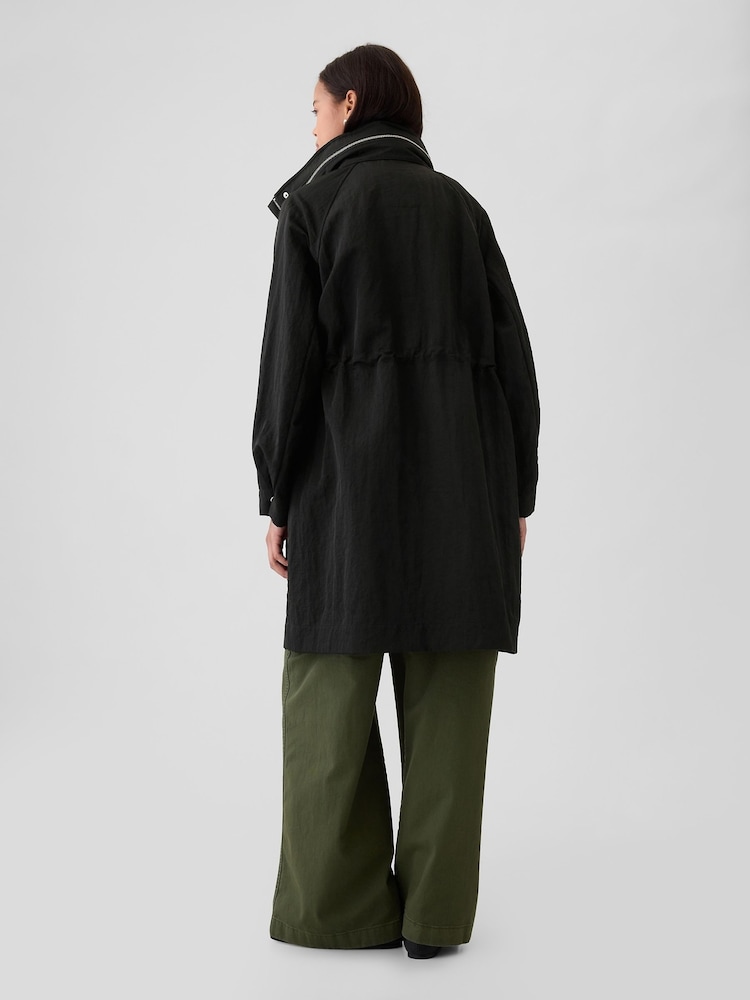Gap Black Nylon Parka Jacket - Image 2 of 5