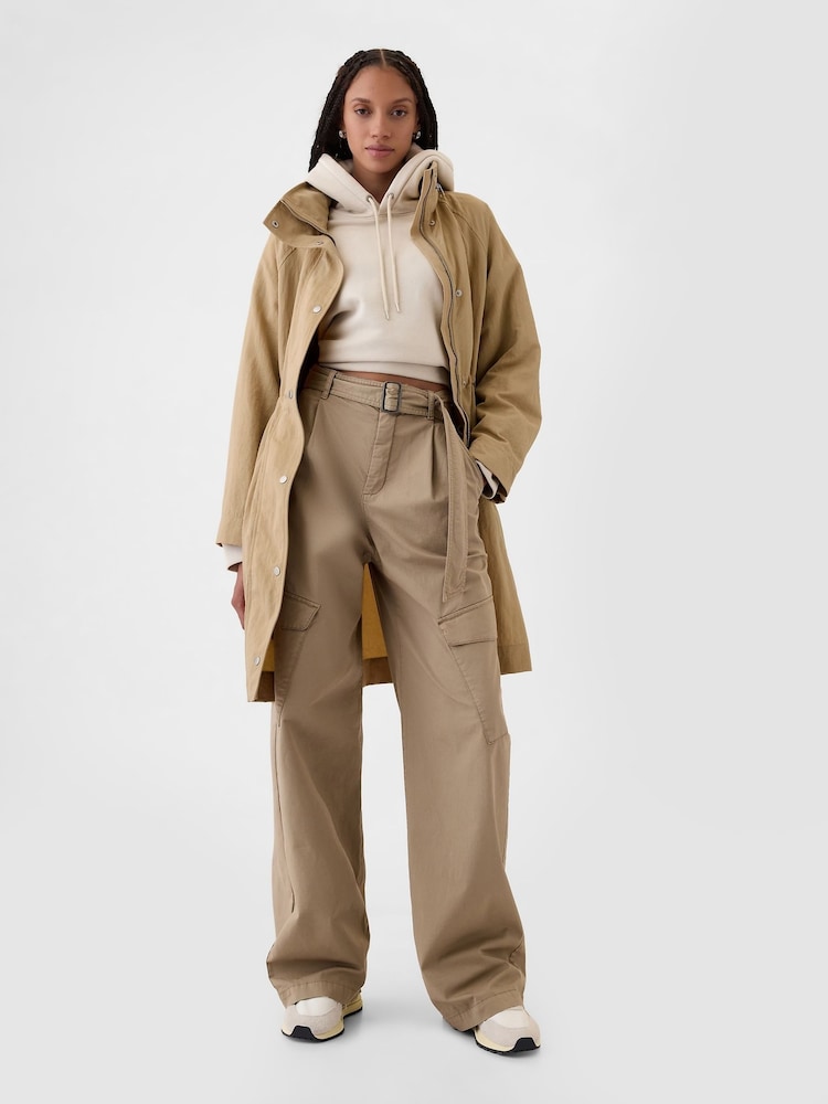 Gap Beige Nylon Parka Jacket - Image 1 of 5