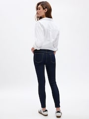 Gap Dark Blue Mid Rise Ankle Length Favourite Jeggings - Image 2 of 5