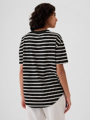 Gap Black Stripe Cotton Logo Short Sleeve Sport T-Shirt - Image 2 of 5