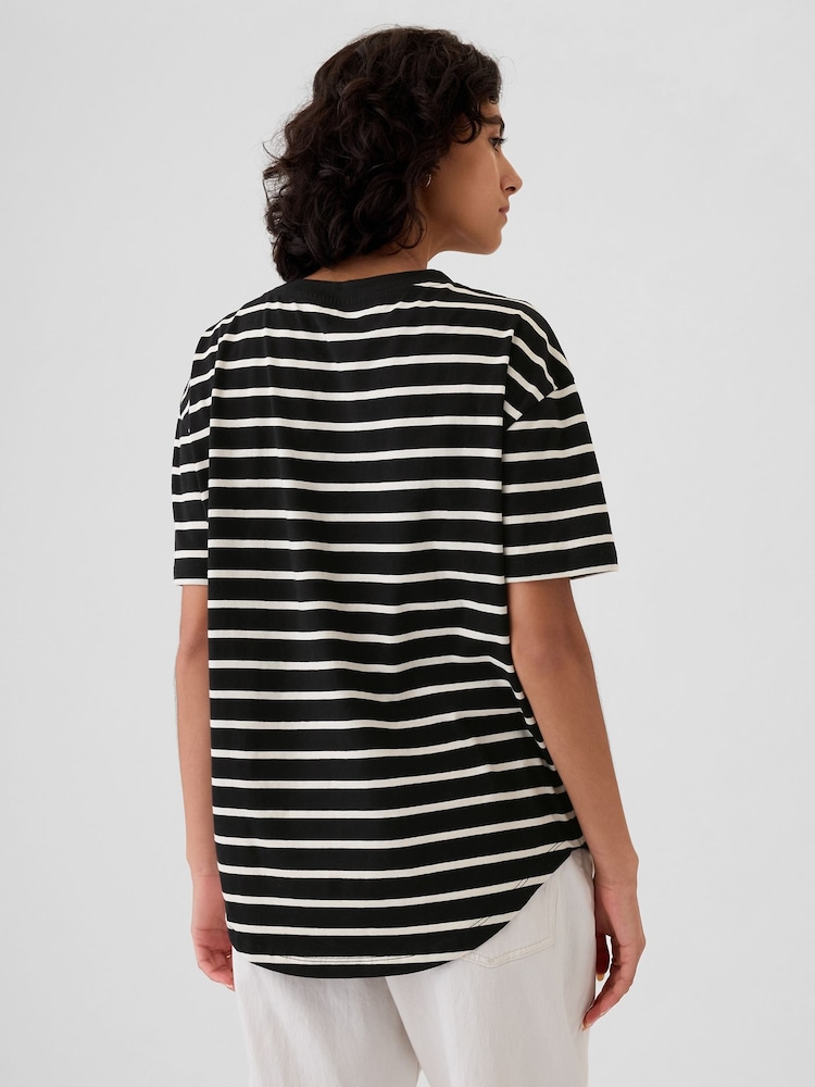Gap Black Stripe Cotton Logo Short Sleeve Sport T-Shirt - Image 2 of 5