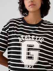 Gap Black Stripe Cotton Logo Short Sleeve Sport T-Shirt - Image 4 of 5