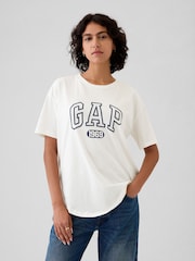 Gap White Cotton Logo Short Sleeve Sport T-Shirt - Image 1 of 5