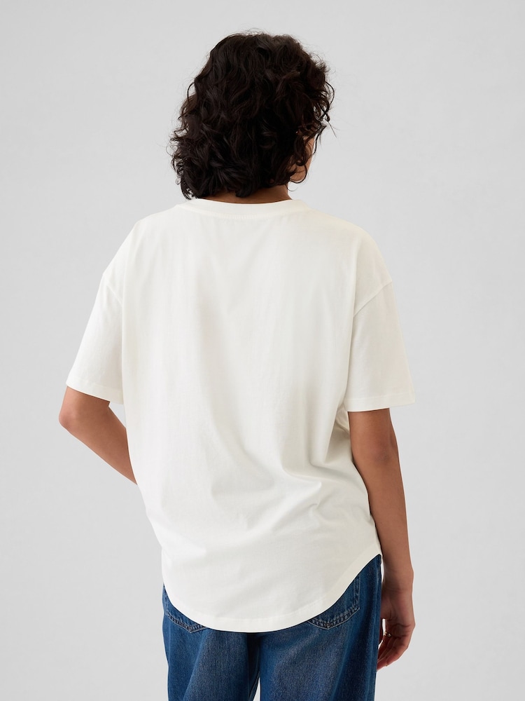 Gap White Cotton Logo Short Sleeve Sport T-Shirt - Image 2 of 5