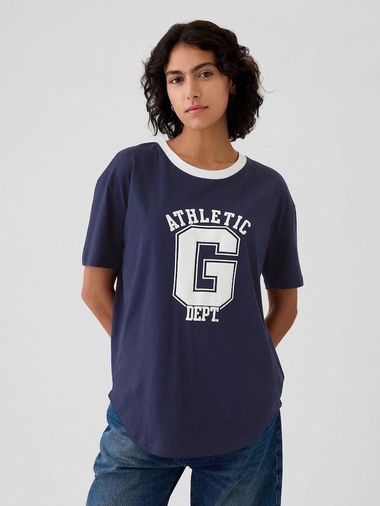 Gap Blue Cotton Logo Short Sleeve Sport T-Shirt - Image 1 of 3