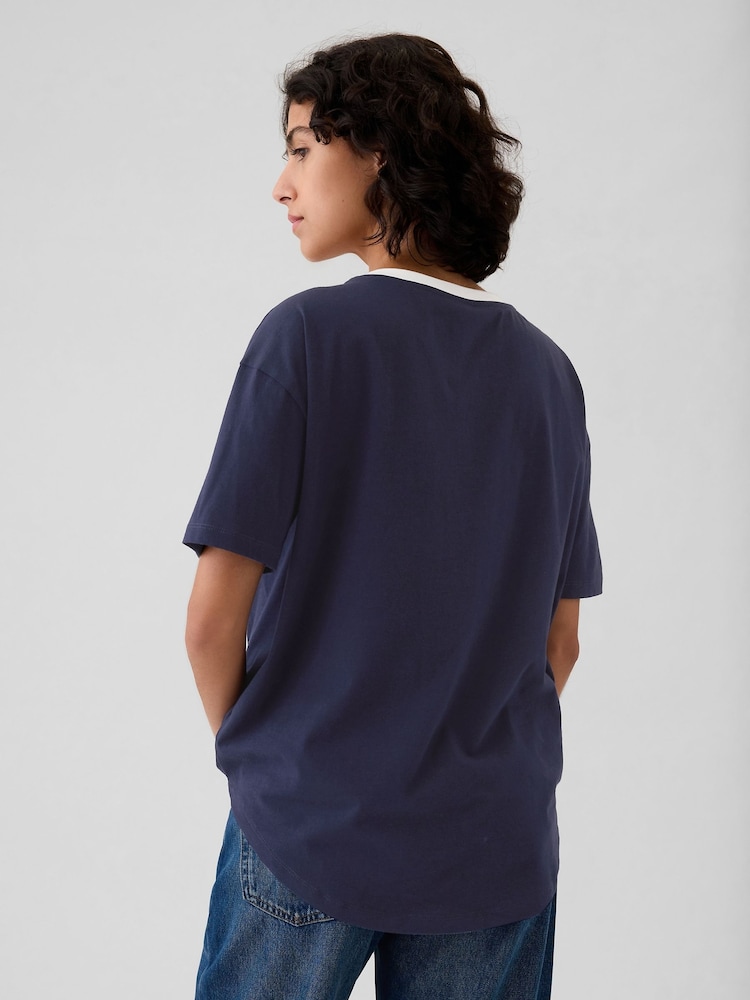 Gap Blue Cotton Logo Short Sleeve Sport T-Shirt - Image 2 of 5