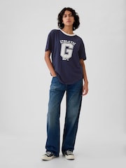 Gap Blue Cotton Logo Short Sleeve Sport T-Shirt - Image 3 of 5