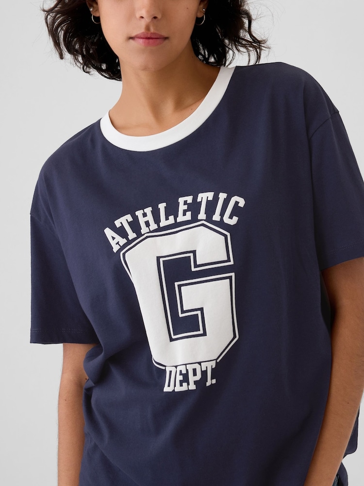 Gap Blue Cotton Logo Short Sleeve Sport T-Shirt - Image 2 of 3