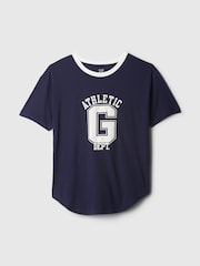Gap Blue Cotton Logo Short Sleeve Sport T-Shirt - Image 3 of 3