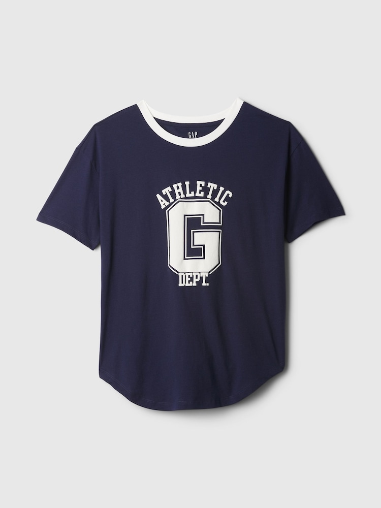 Gap Blue Cotton Logo Short Sleeve Sport T-Shirt - Image 3 of 3