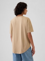 Gap Beige Cotton Logo Short Sleeve Sport T-Shirt - Image 2 of 5