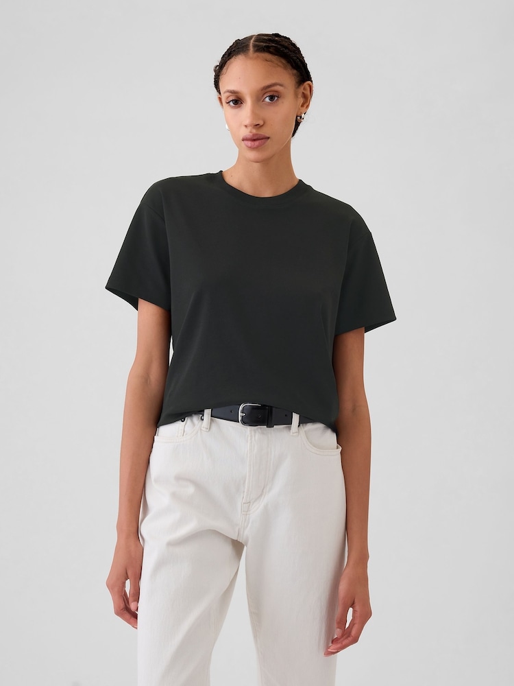 Gap Black Crew Neck Short Sleeve Oversized T-Shirt - Image 1 of 4